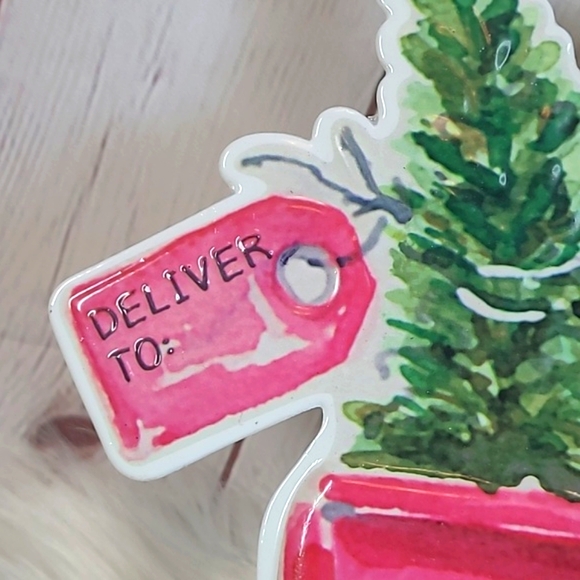 Hanging Metal Christmas Xmas Red Truck Black Lab Labrador Dog Pines Hanging Sign - Picture 8 of 15